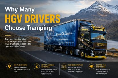 Jordan TM Volvo truck parked during a UK tramper driver's working week